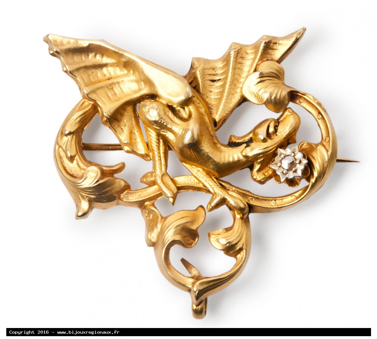 Broche Ancienne Du Pays Basque - Métal Orfèvre Signée Ramuncho - Occasion "dans Son Jus"